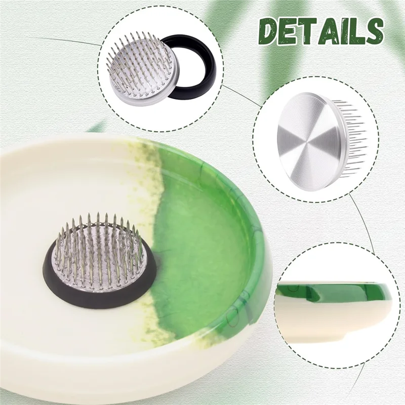 

M11K-Ikebana Floral Art Kit, японская ваза Ikebans и для цветочной лягушки, 5,35 дюйма, белая чаша, горшок 1,57 дюйма, Kenzan для цветочных композиций