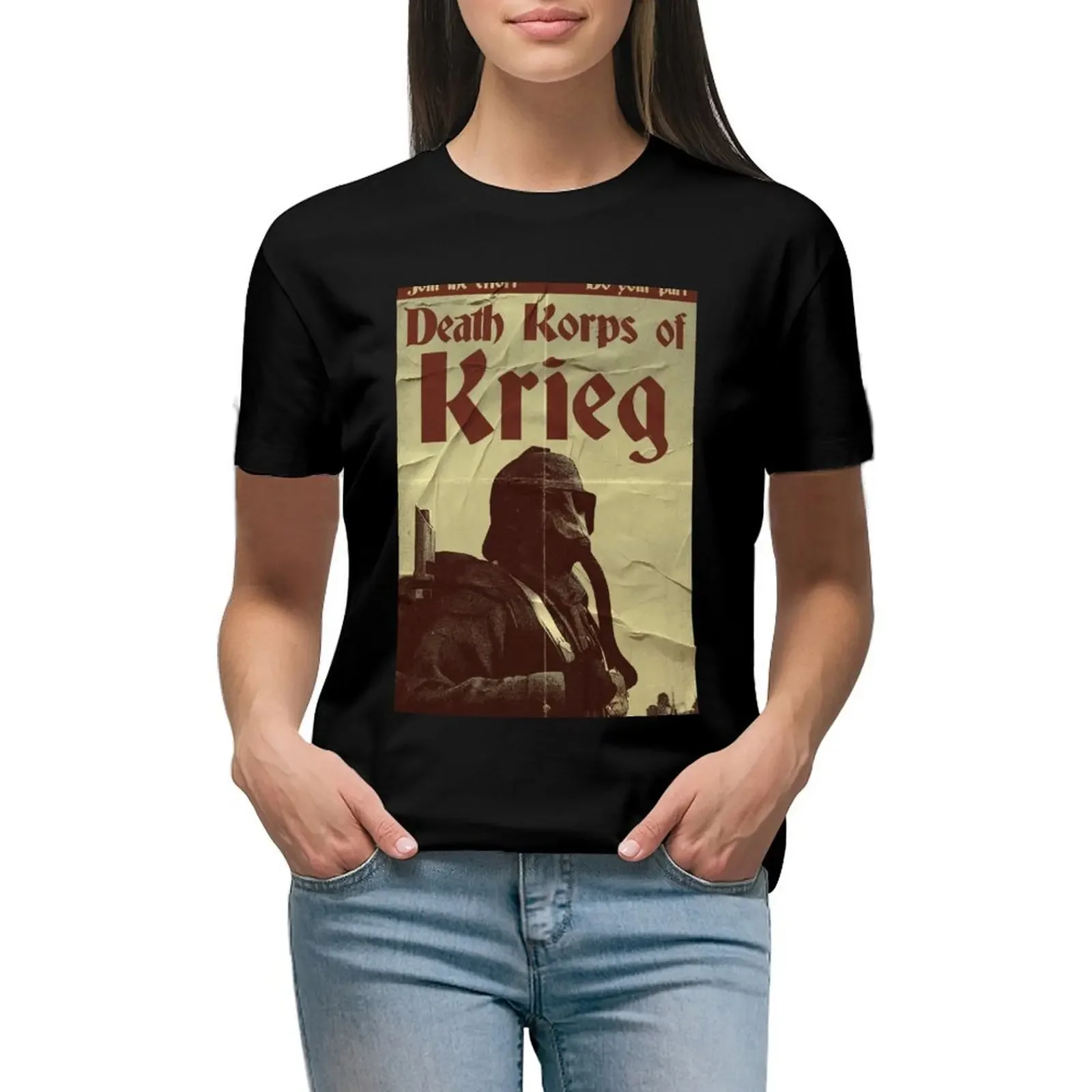 

Death Korps recruitment poster T-Shirt sports fans animal prinfor anime clothes oversized workout shirts for Women