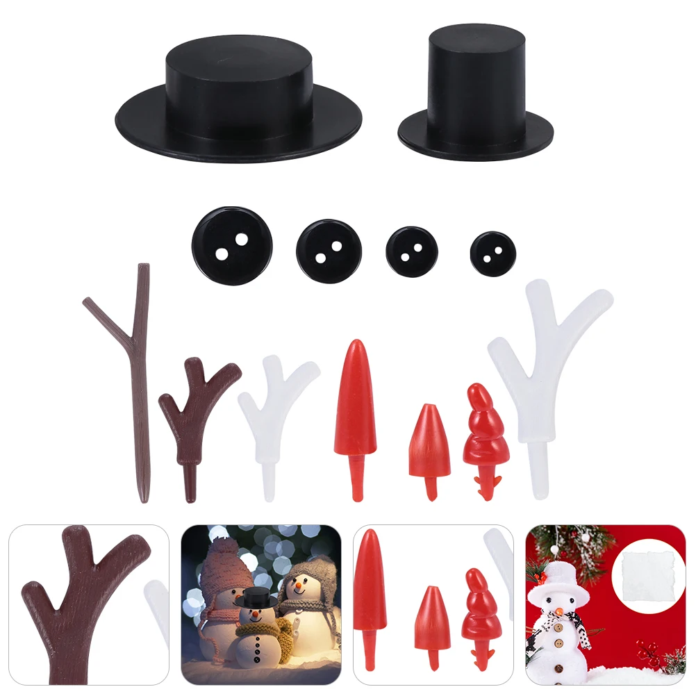 

302Pcs Snowman DIY Set Colorful Plastic Durable Outdoor Winter Accessories Handmade Craft Decoration Buttons Snowman Accessories