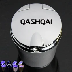 For Nissan Qashqai 2017 18 Car Ashtray With Led Lights With Cover Creative Personality Covered Car multi-function Car Supplies