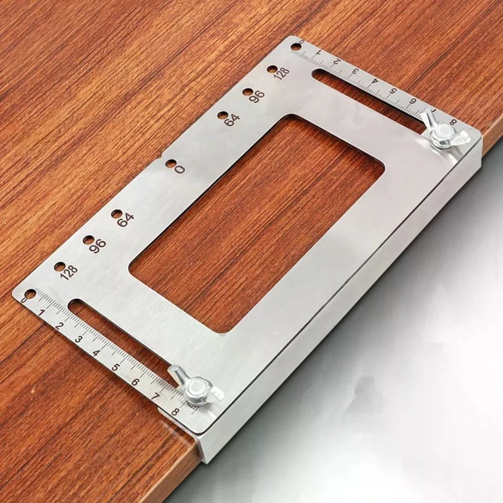 salego Drilling Positioner Adjustable Stainless Steel Boring Hole Locator for Door Knob Installation Short Style