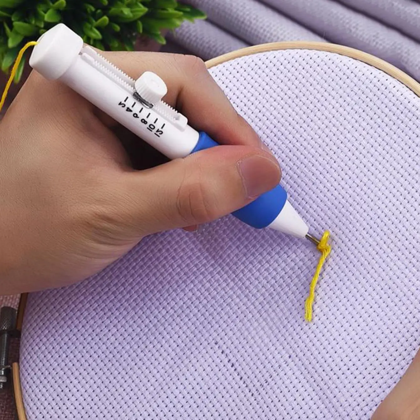 1 conjunto de caneta mágica para bordado, prático, plástico abs, faça você mesmo, intercambiável, ferramentas e gadgets, poke, flor, agulha doméstica