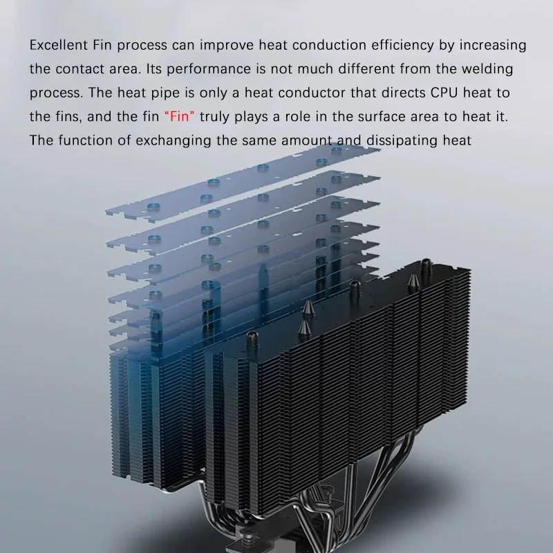 CPU 라디에이터 JF15K 듀얼 타워 10CM4 팬은 메모리 6 히트 파이프를 차단하지 않습니다. PWM 공기 냉각 열 방출