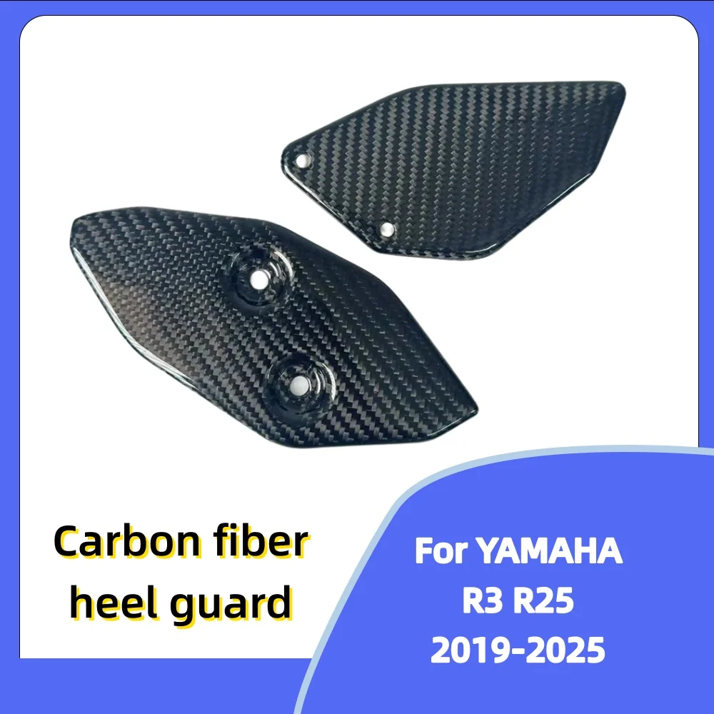 

Motorcycle Carbon Fiber Heel Guard Rearset Foot Peg Mount Plates FOR YAMAHA YZF-R3 R25 MT03 2019 2020 2021 2022 2023 2024 2025
