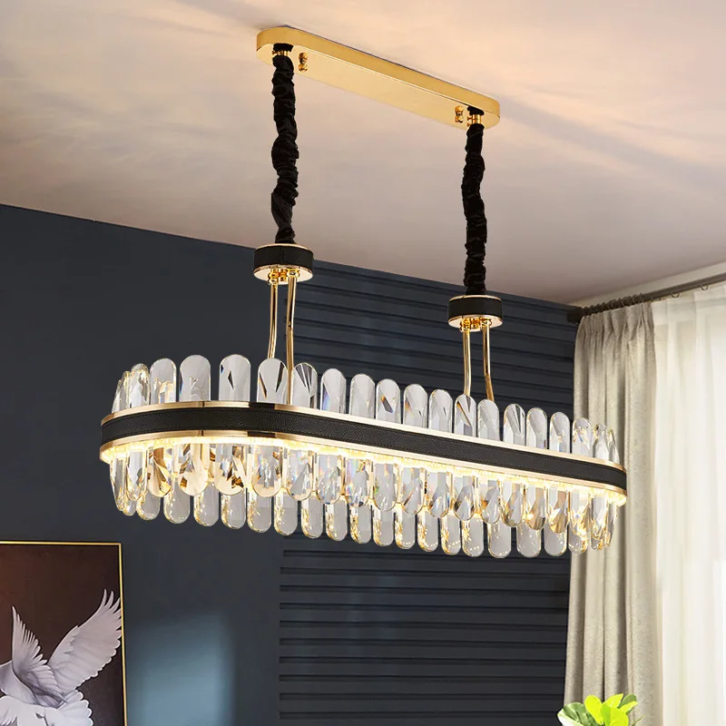 Imagem -04 - Modern Black Leather Crystal Chandelier Iceberg Shade Pendant Light Luxury Iceberg Lamps For Living Room Home Decor k9