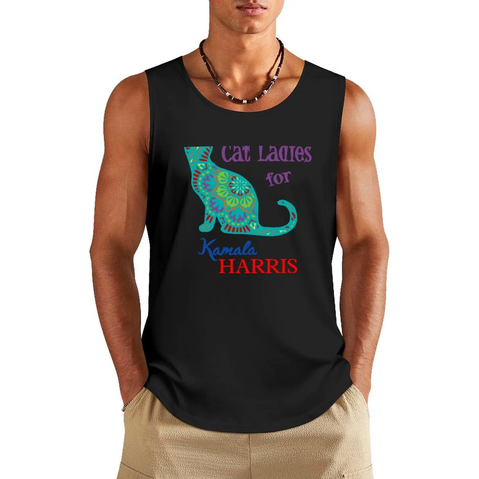 

Cat Ladies for Kamala Harris Tank Top anime Men's vest