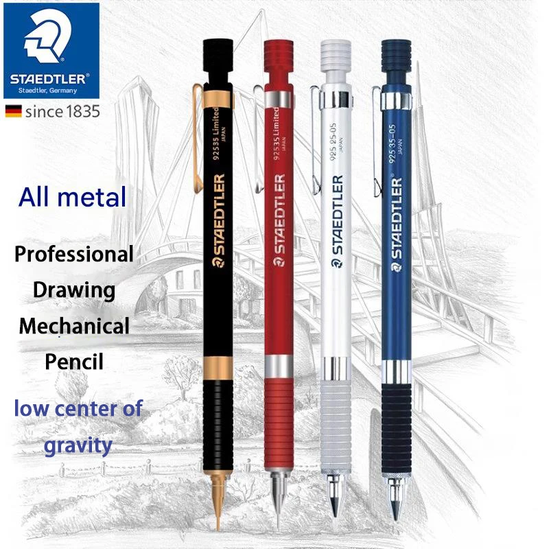 

STAEDTLER 925-25/35 Mechanical Pencil 0.3/0.5/0.7/0.9/1.3/2.0mm All Metal Body Drafting Pens High-precision Artist Student Tools