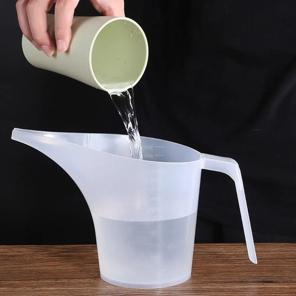 Kitchen 1000ML Measuring Cups Long Spout Plastic Tip Mouth Cups Graduated Liquid Container Funnel Pitcher Jug