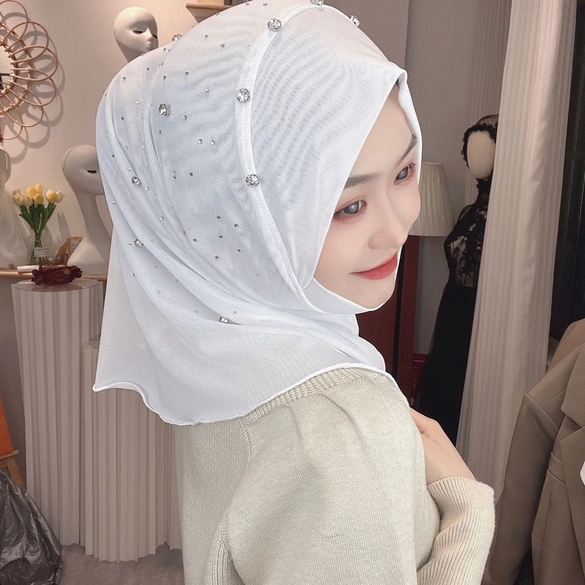 Scialli arabi economici facili da indossare hijab Casual istantanei musulmani