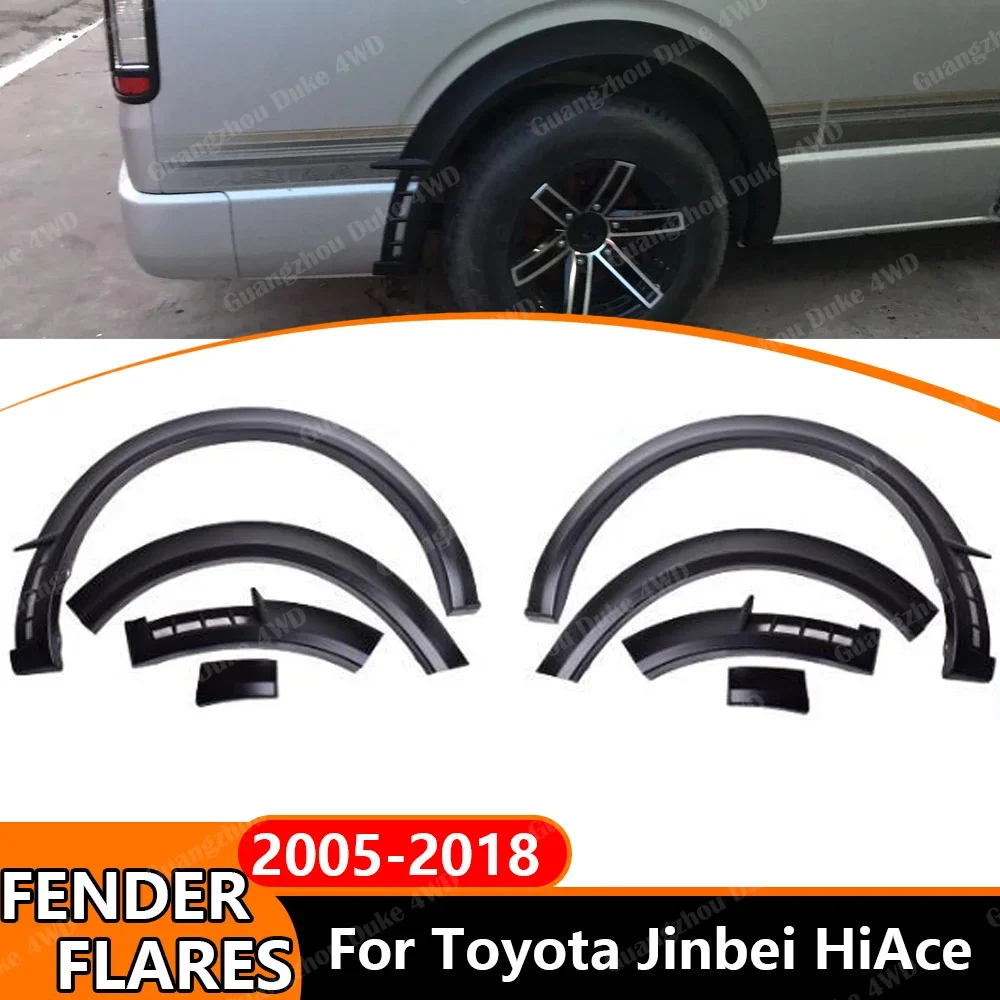 Fender Flares For Toyota Jinbei Hiace 2005-2018 Wheel Arch Flares Car Fender Trim Van Exterior Accessories Car Styling