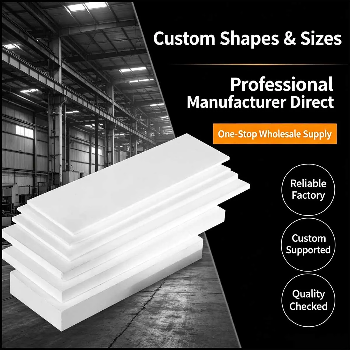 Size 0.2-30m White PTFE Board PTFE Sheet Plate Block Polytef Plate Anti-Corrosion Machining Model Processing Materials Multiple