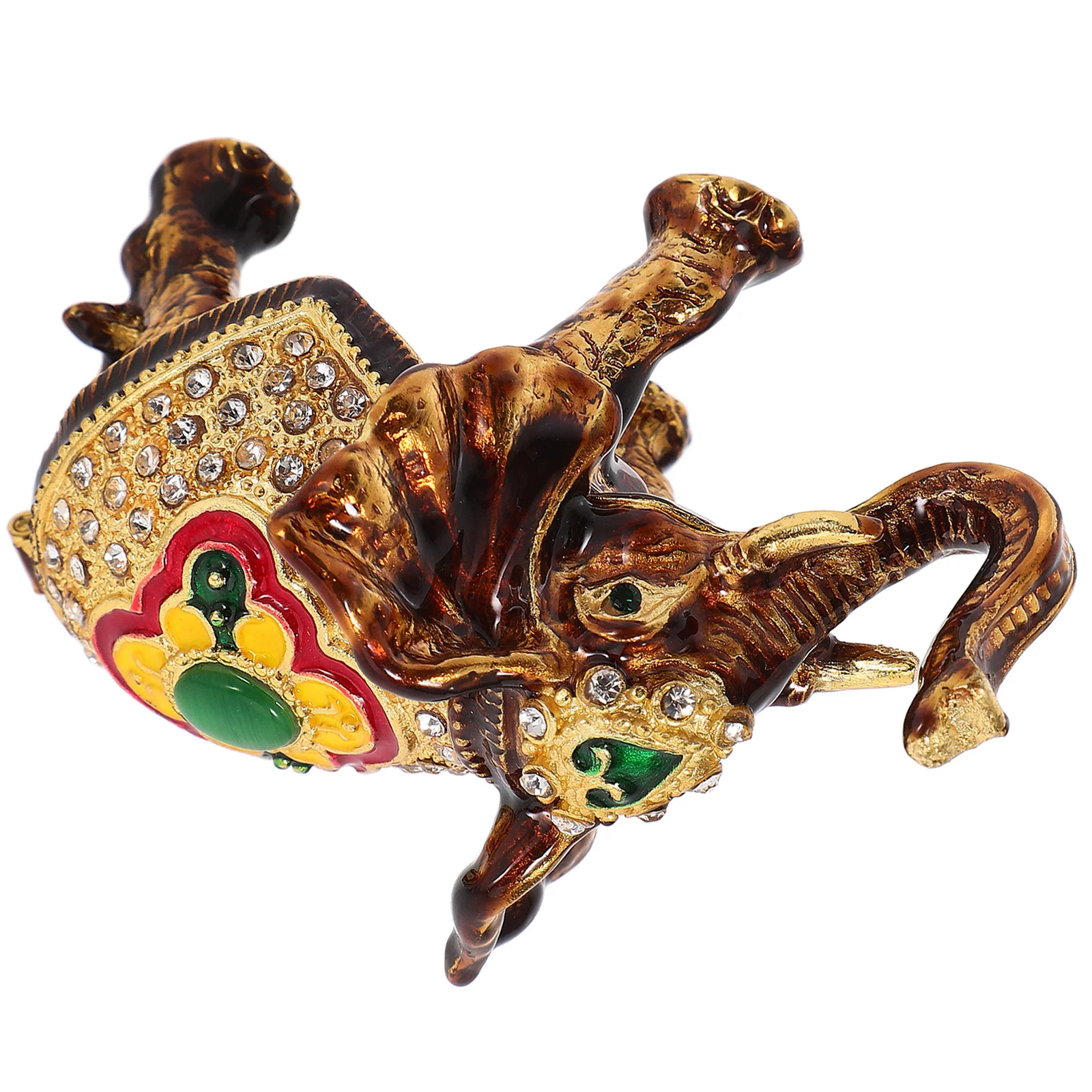 

Creative Metal Enamel Elephant Trinket Box Sparkling Rhinestones Jewelry Organizer for Dresser Wedding Ring Holder Decorative