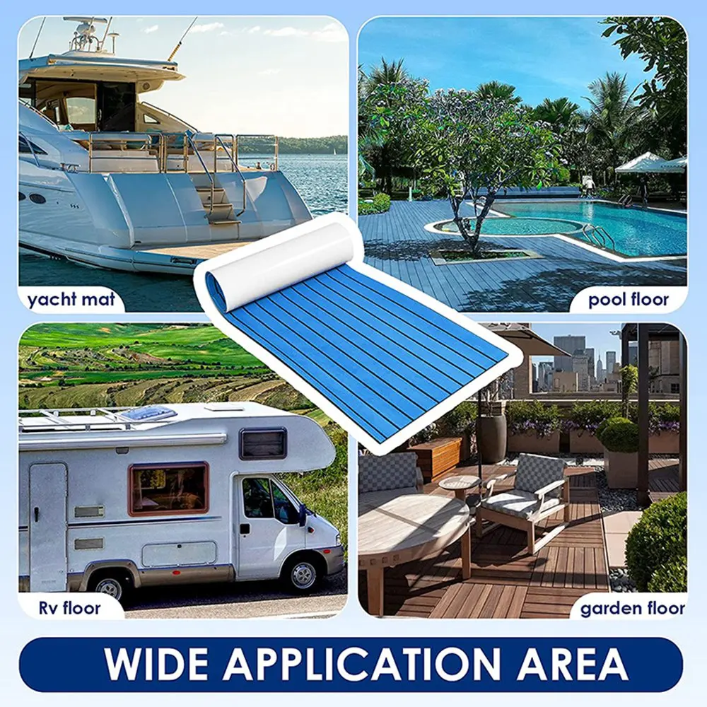 

Эффективная пена из тикового дерева, пена EVA, морской полы, искусственный настил для лодок, аксессуары, морской синий, 450X2400 мм