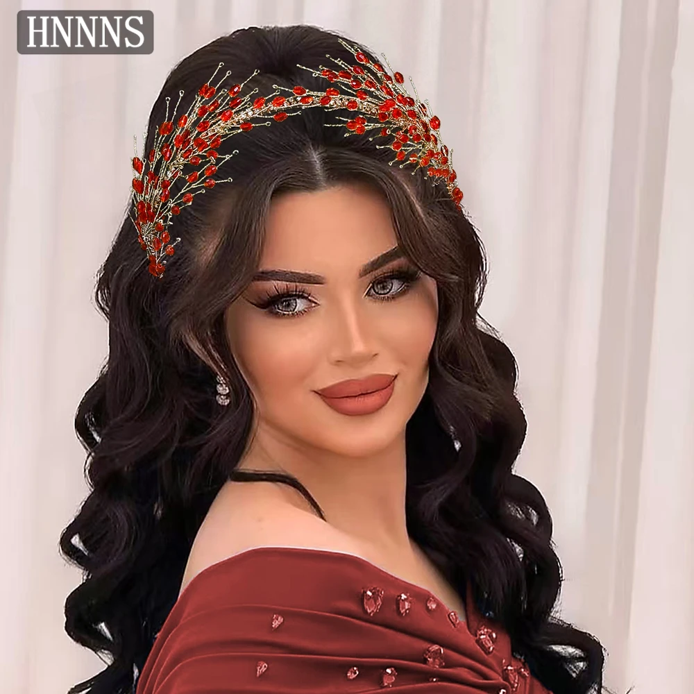 

TOPQUEEN Fashionable Bridal Wedding Headbands Handmade Rhinestone Beads Woven Elegant Women Dance Party Hair Accessories YXA317