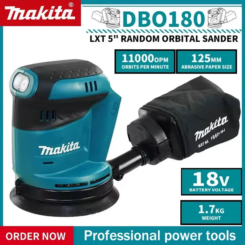 

Makita DBO180Z 18V Brushless Cordless Rechargeable Disc Random Orbital Sander Woodworking Sanding Putty Polishing Bare Tool