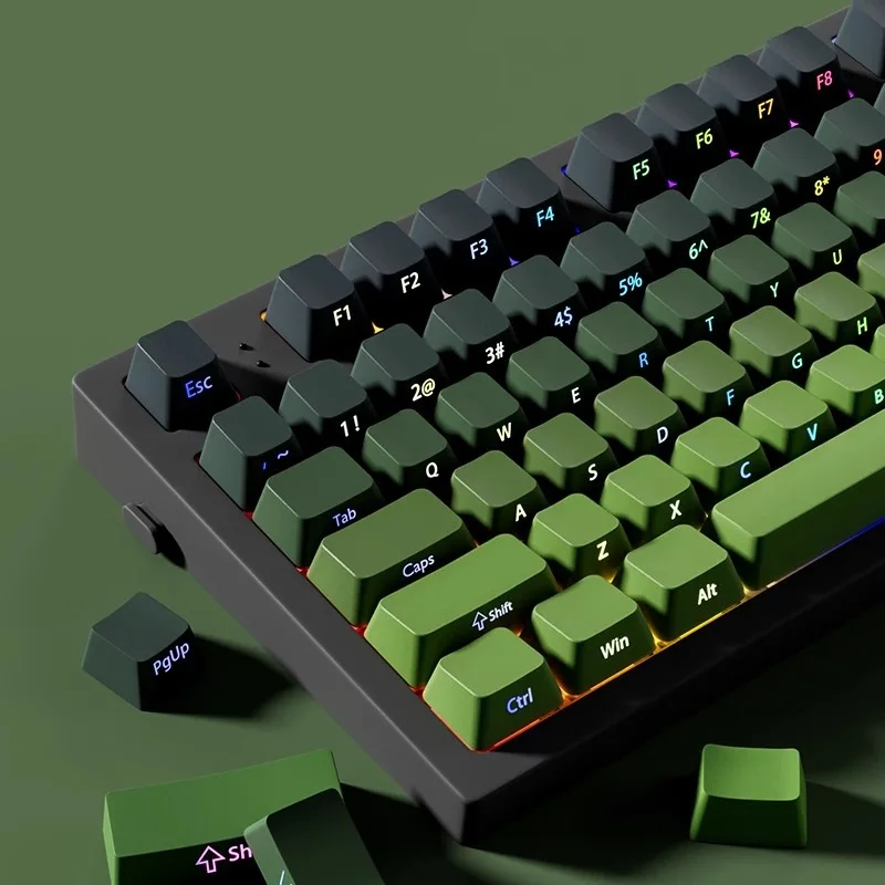 2025 New 135 PBT Keycaps Side Print Keycap Set Double Shot Shine Gradient Keycaps Cherry Profile For Mechanical Keyboard Keycap