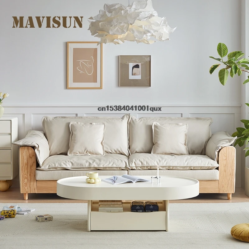 Italian Minimalist Living Room Sofa Solid Wood Frame Double Seat Home Furniture For Large And Small Apartment Comfortable Couch