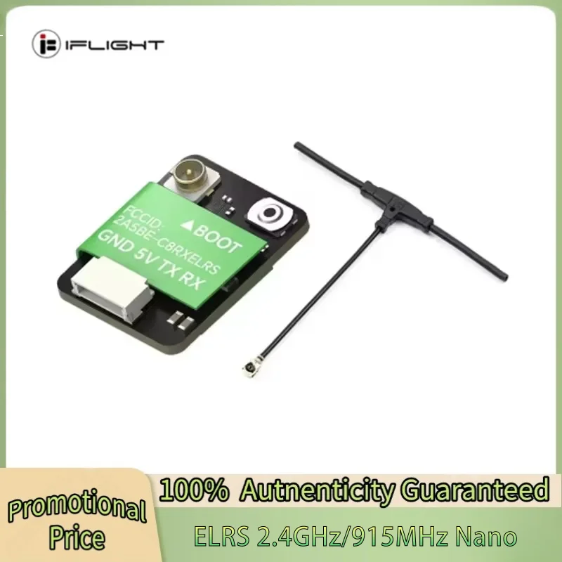 

IFlight ELRS 2.4GHz/915MHz Nano RX Open Source Receiver W/ 70mm 40mm Antenna Dual-Band for RC FPV Racing Drone
