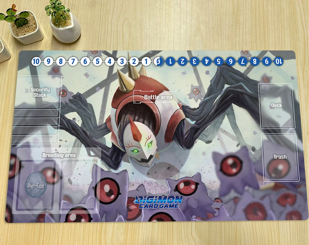

Digimon Playmat Infermon DTCG CCG Mat Board Game Duel Trading Card Game Mat Custom Anime Mouse Pad Rubber Desk Mat & Free Bag