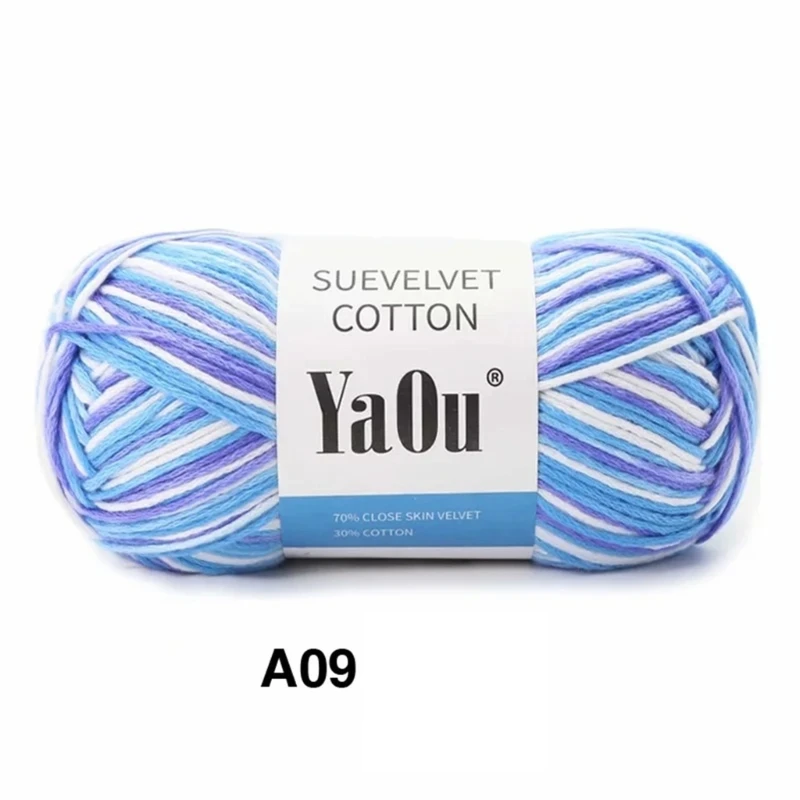 A0NF Móc Sợi Đan Sợi Cotton Cho DIY Nón Áo Len Khăn Thủ Công Sợi Phối Màu Sợi Cho Cũi Đan