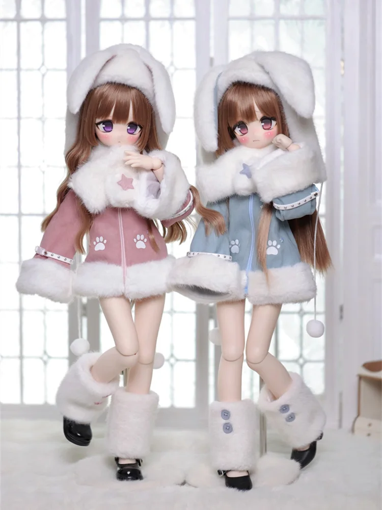 Winter BJD Doll Clothes For 1/4 MSD MDD Doll Sweet Coat Outfit Doll Dress Up Gift Diy Clothes(Only Clothes No Doll)