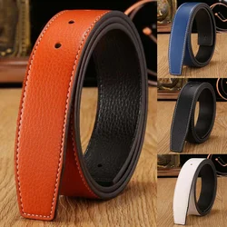 Correa de repuesto para hombre, correa de cuero genuino duradero de 38mm, sin hebilla, moda caliente, bricolaje, nuevo, 7 colores