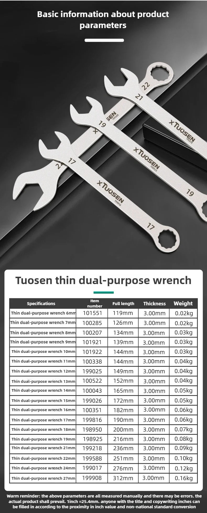 Ultradünner Schraubenschlüssel, großer Gabelschlüssel, doppelseitiger Schraubenschlüssel, Großhandel, 6-27MM, grenzüberschreitend, dünnwandig für Auto/Motorrad – Detail 2