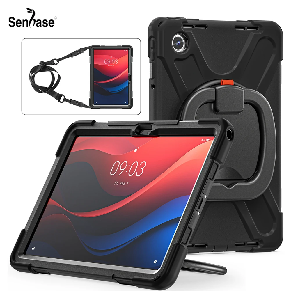 

Shockproof Kids Safe Pull Ring Stand Shoulder Strap Cover For Lenovo Xiaoxin Pad 2024 11 inch TB-331FC Case