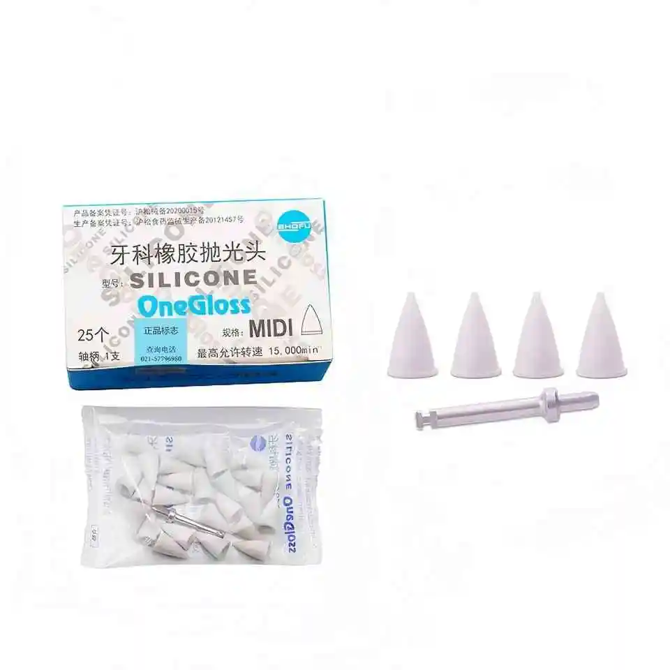 

SHOFU OneGloss Dental Silicone Rubber Polisher Composite Enamel Polishing Burs for Cement Removal Post Scaling Finishing Tool