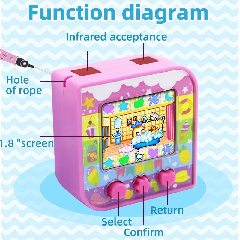 子供用電子ペットマシン,ゲーム機,タマゴッチマシン,オリジナルのシュガーキューブ,英語のカラースクリーン,子供向けの開発玩具ギフト