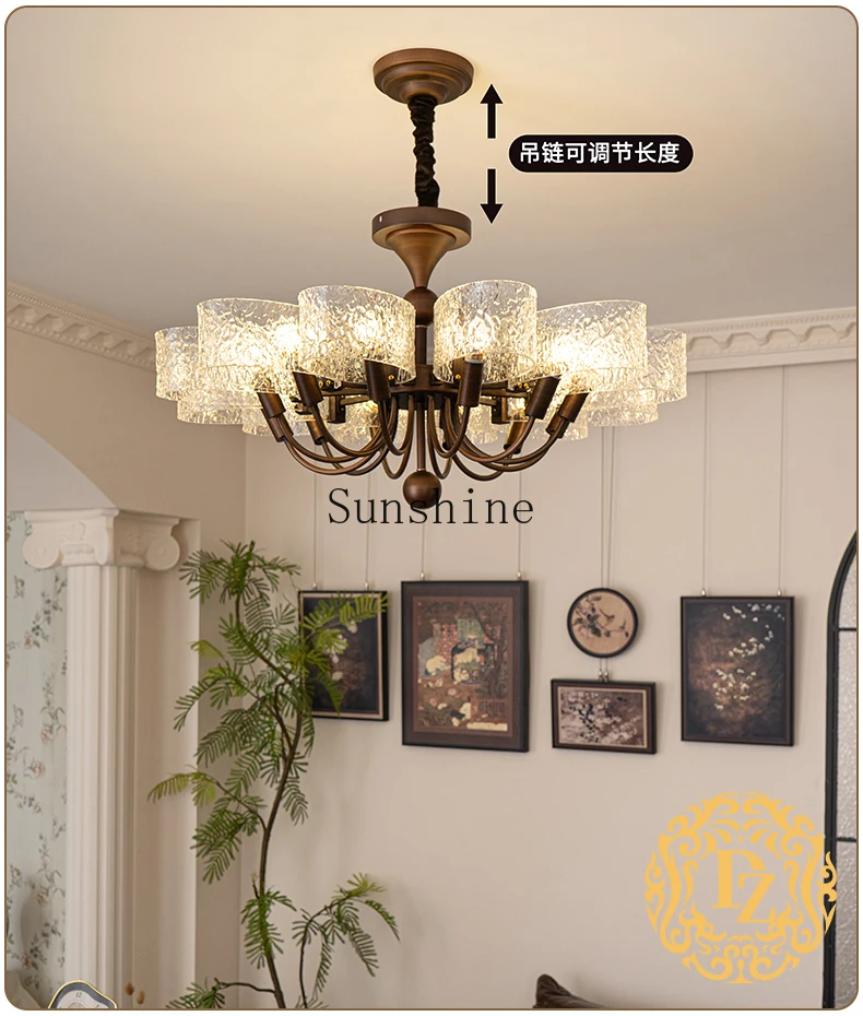غرفة المعيشة المصباح الرئيسي الفرنسي العتيقة الراقية مصابيح التصميم الرجعية