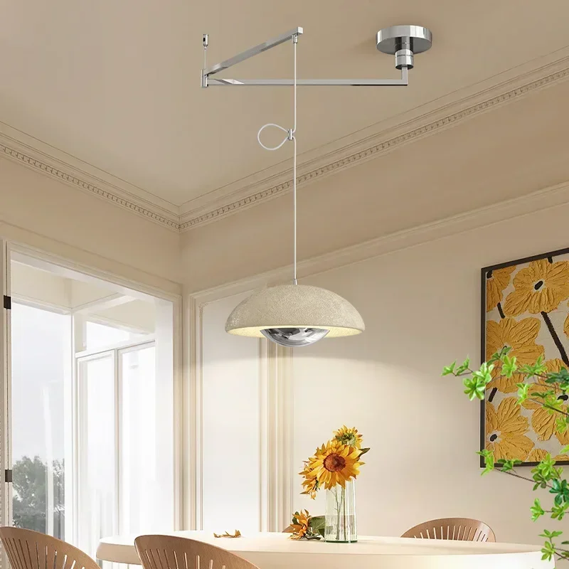 Cream style flower bud chandelier restaurant light minimalist modern medieval dining room table bar table light movable rocker a