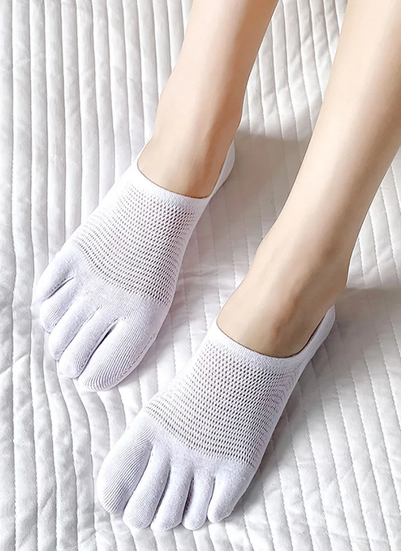 New Cotton Breathable Five Finger Boat Socks Women Men Slipper Toe Socks Summer Invisible No Show Ankle Short Socks Sports Socks