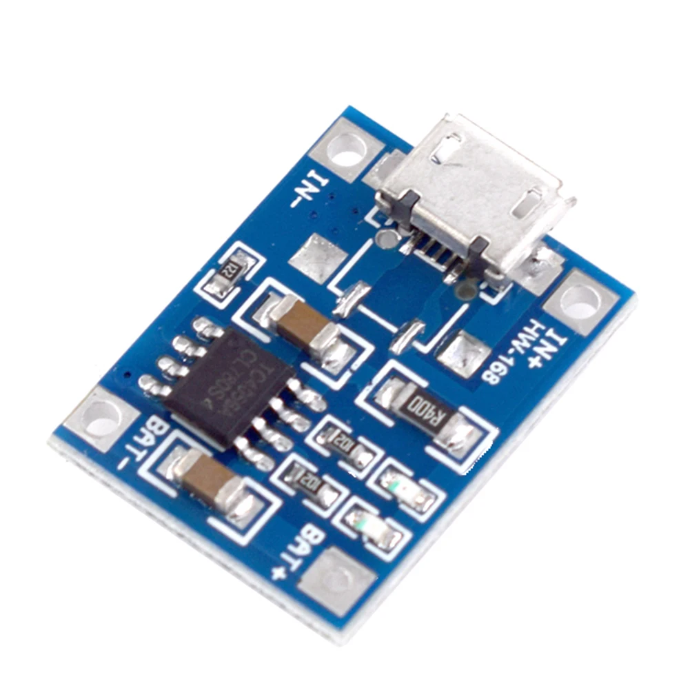 Lithium Battery Charger Module Micro USB Battery Charging Module 1A DC4.5-5.5V with Indicator Light for Lithium Batteries