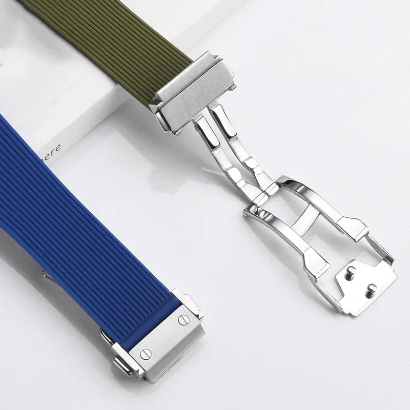 For Bell&Ross rubber strap BR05 strap B&R INGRUMENTS silicone strap square watch BRX5 rubber band special soft bracelet 25X12mm