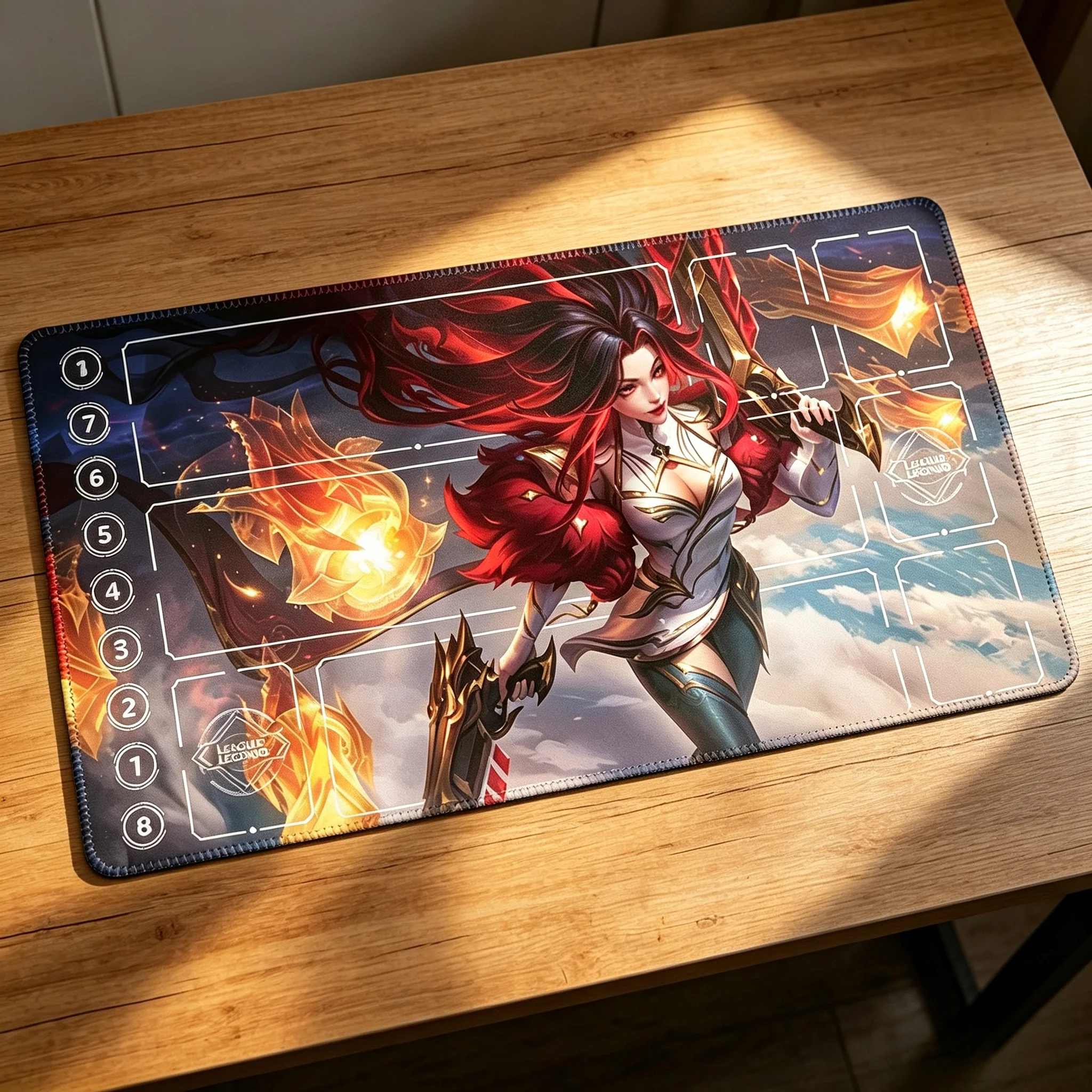 600x350mm Suitable for Riftbounds Group Skin Yasuo DIY Playmat 2mm Seam Edge Viego/Raven Single Rubber Board Game Card Toys Pad