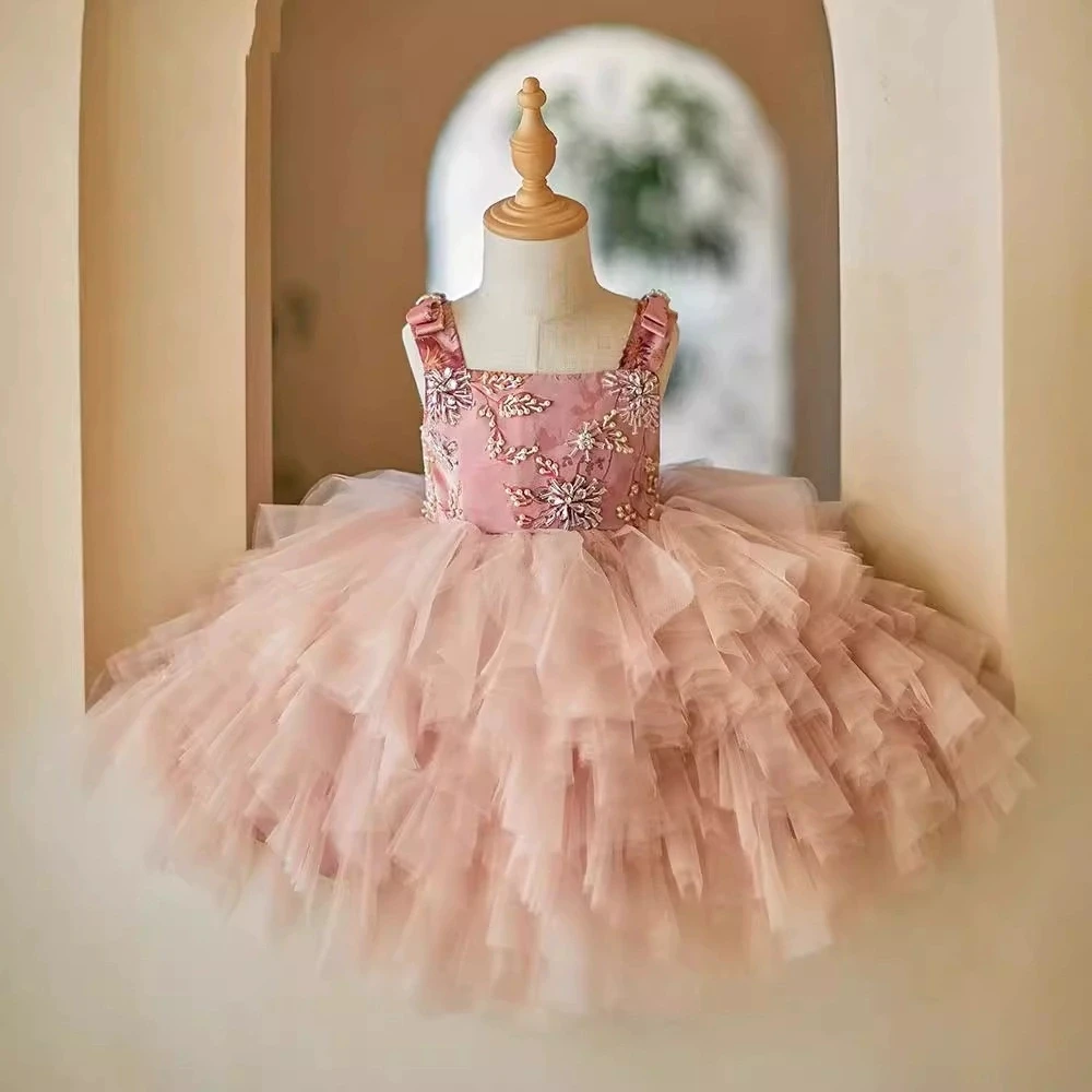 

Kids Princess Ball Gown Formal Party Dress for Girls Children's Evening Performance Birthday Piano Recital Pageant Clothes Eid