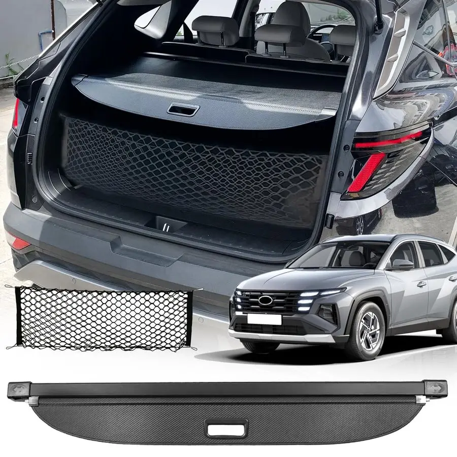

Cover for Hyundai Tucson 2026 2025 Accessories 20242022Carbon Fiber Texture,Retractable Trunk Cover Organizer Security Shielding