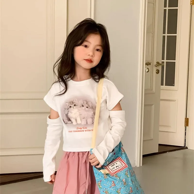 Cartoon Printing Kids T-shirts Top for Girl Clothes Girls 11 12 Years Girls' Spring Autumn From 7 8 Children 10 Fashion Shirt 4