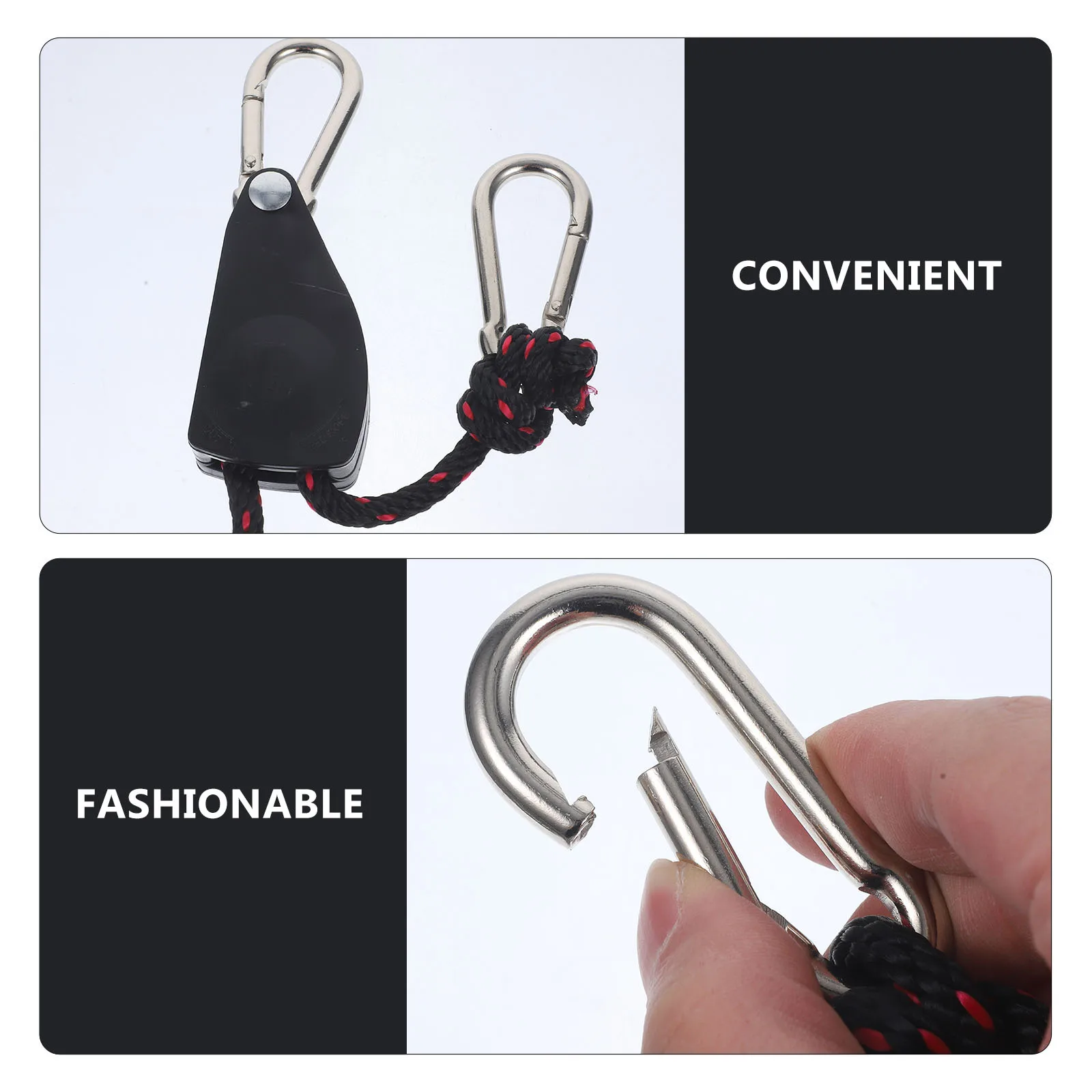 

2 Pcs Heavy Duty Adjustable Ratchet Rope Hangers for Grow Light Pulley Clip Hanger Plant Fixture Hanging Equipment