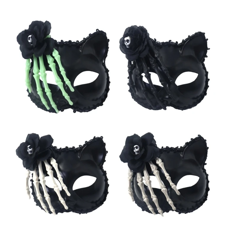 

Foxes Mask Half Face Mask Halloween Mask Rose Skeletons Mask Masquerade Mask