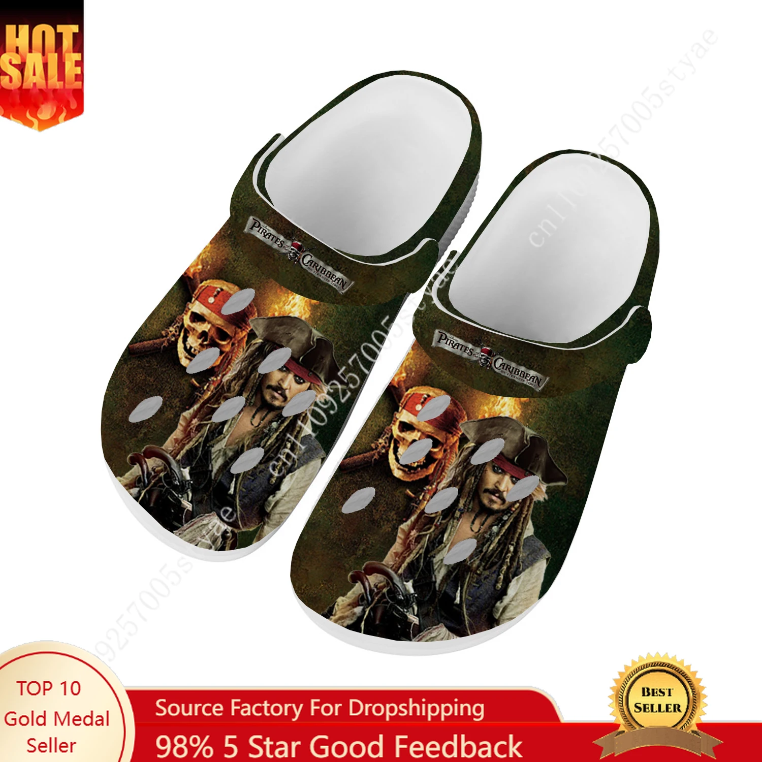 

Pirates of The Caribbean Water Shoes Men Women Comfortable Fashion Home Garden Clogs Customizd Sandals Breathable Hole Slippers