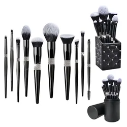 10Pcs/12Pcs Diamond Makeup Brushes Set Professional Foundation Power Blushes Eyeshadow Eyebrow Concealer Make Up Brush Tools