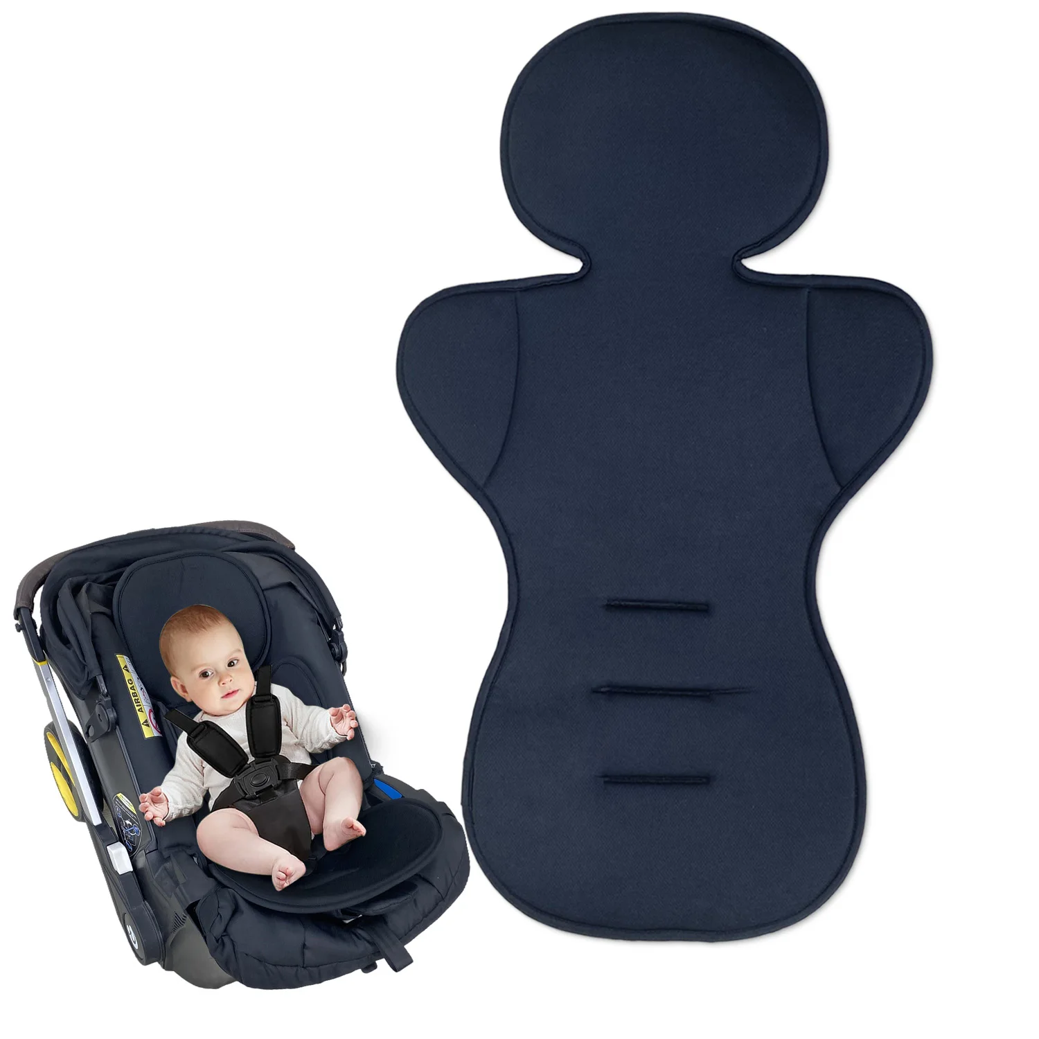

Baby Seat Pad Liner for Stroller, Universal Stroller Cushion Pad for Baby Soft and Breathable 3D Air Mesh Cotton Stroller Liner