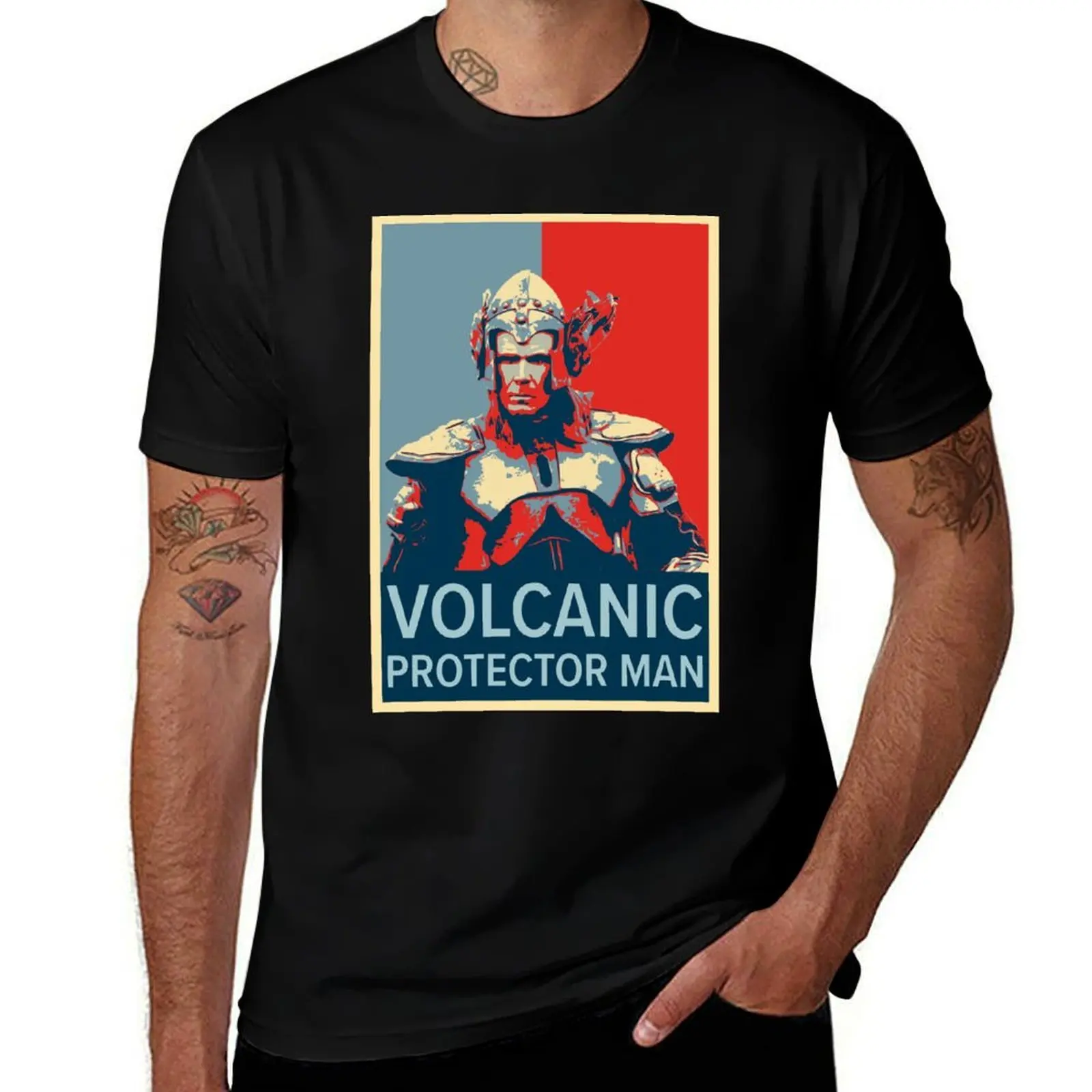 

Volcano Man Poster T-Shirt t shirt man cotton anime tshirt T-Shirt