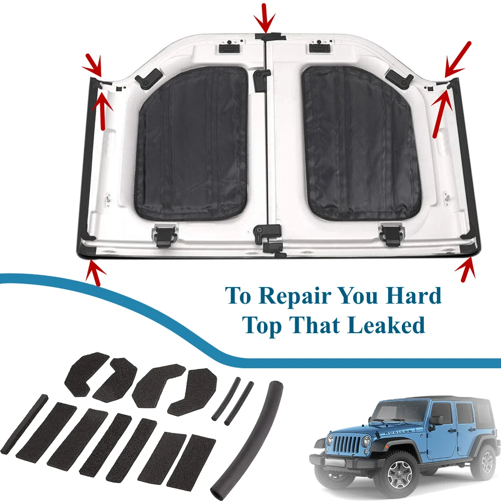 17PCS Zestaw uszczelek do Jeep Wrangler JK 2007-2017 Zestaw uszczelek do naprawy pianki samochodowej Akcesoria do listew wewnętrznych