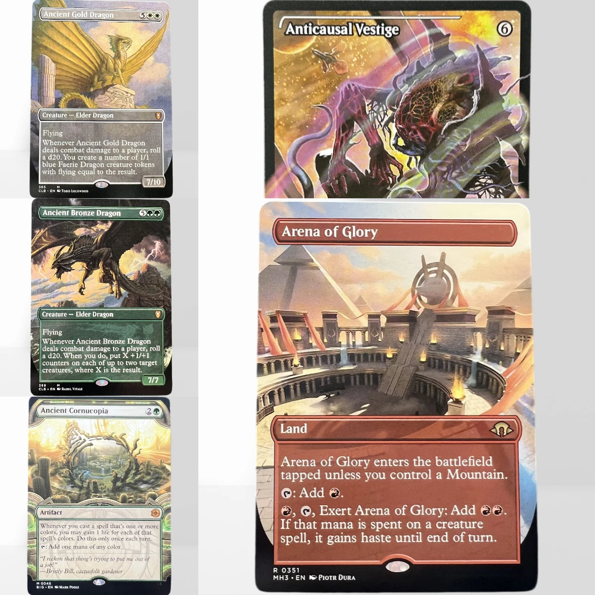 HOLO39-1-A TCG Proxy Mágico Antigua Cornucopia Vestígio Anticausal Dragón de Latón Antiguo Soldado Auton Núcleo Negro Alemán