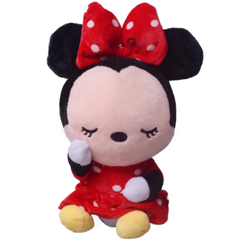 Disney Mickey Mouse Minnie peluche bambola figura carino Donald Duck Stitch Winnie Bear Sleeping Toys bambini compleanno regalo di natale