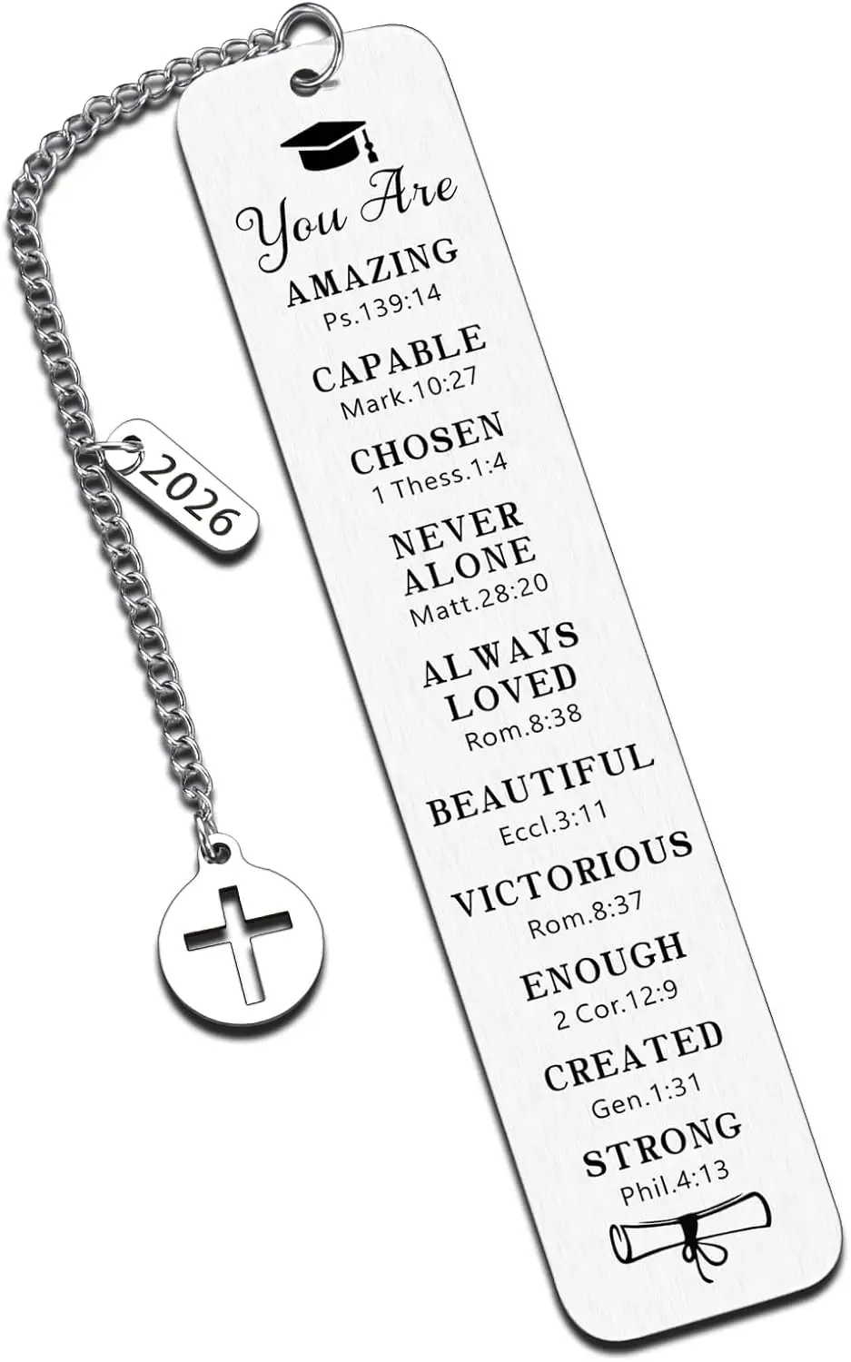 

2026 Graduation Religious Gifts for Him Her Inspirational Bookmark Cross Charm for Seniors College High School Nursing Grad