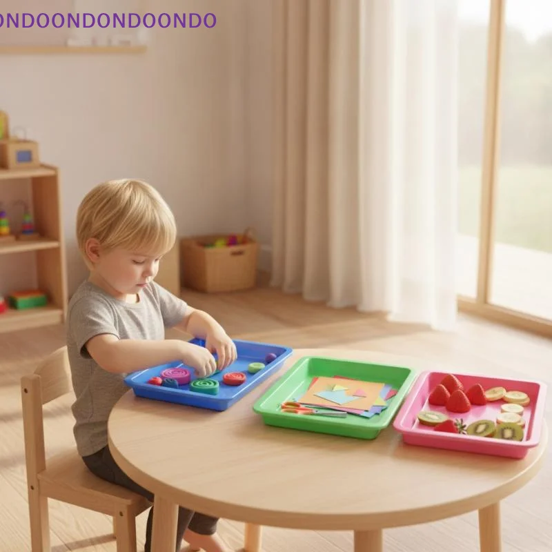 1Pcs Rainbow Sensory Activity Tray Teacher Approved Plastic Organizer for Play Sand Craft Classroom Learning Activities